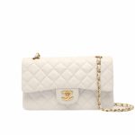 Chanel Classic Mini Flap Gold Hardware White 25Cm