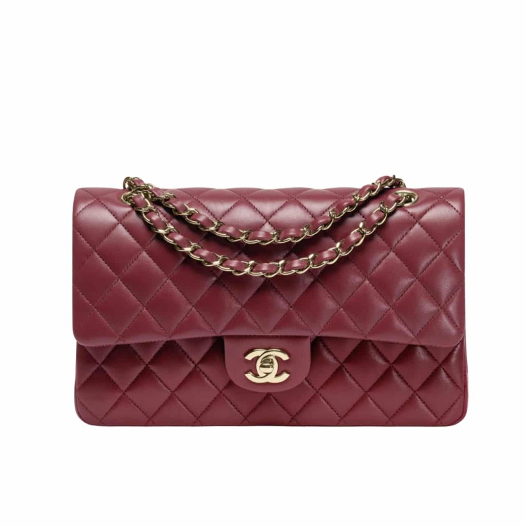 Chanel Classic 11.12 Handbag Gold Tone Metal Burgundy 25Cm A01112 Y04059 Nzv44 - Image 2