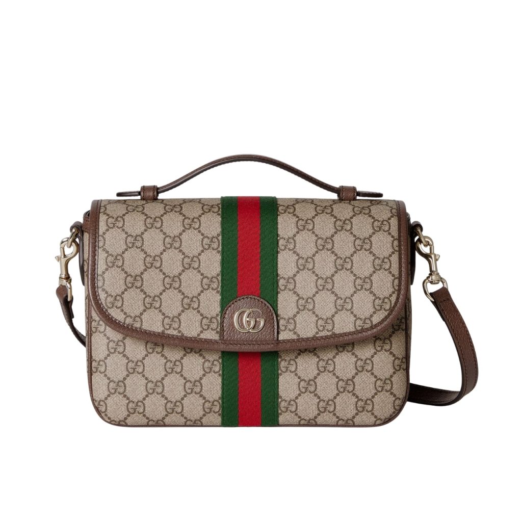 Gucci Ophidia Medium Top Handle Bag In Beige And Brown 24Cm 836842Fae0J9867 - Image 2