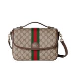 Gucci Ophidia Medium Top Handle Bag In Beige And Brown 24Cm 836842Fae0J9867