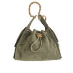 Chanel Small 25 Handbag Gold Tone Metal Khaki 26Cm