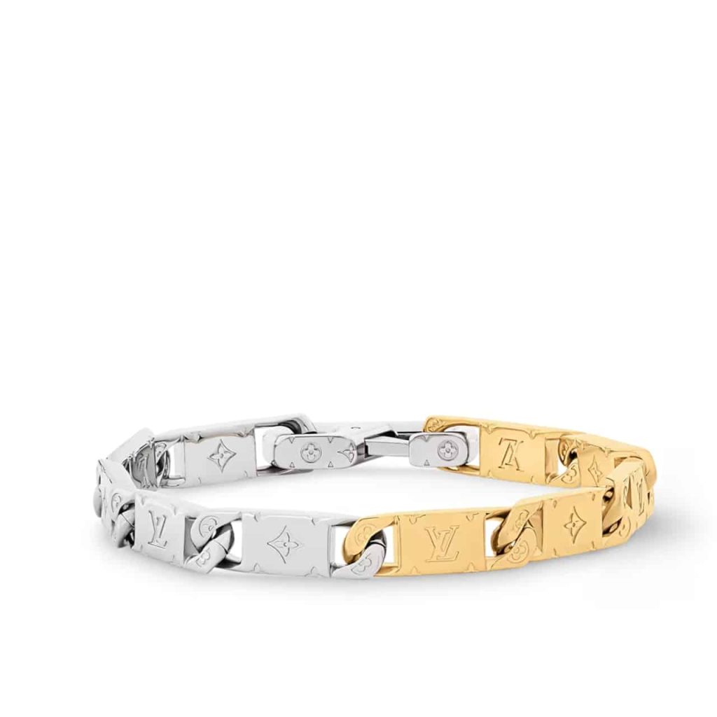 Louis Vuitton Monogram Tied Up Bracelet Gold And Silver M1306l - Image 2