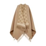 Fendi Fringed Wrap Poncho In Brown Fxx715ahrff0qu5