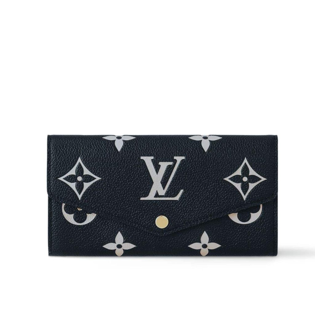 Louis Vuitton Sarah Wallet Bicolor Monogram Empreinte Black And Beige 19cm M80496 - Image 2