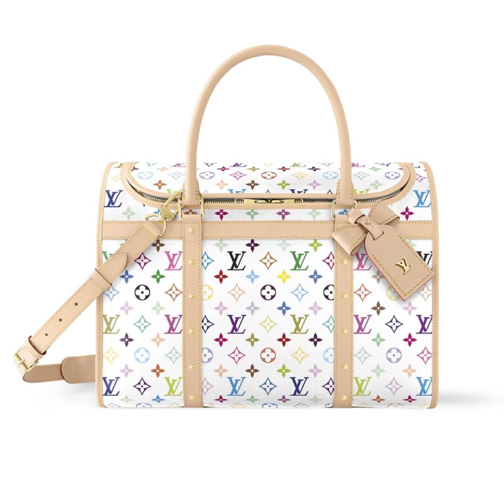 Louis Vuitton X Takashi Murakami Dog Bag Multicolore Blanc 40Cm M13741 - Image 2
