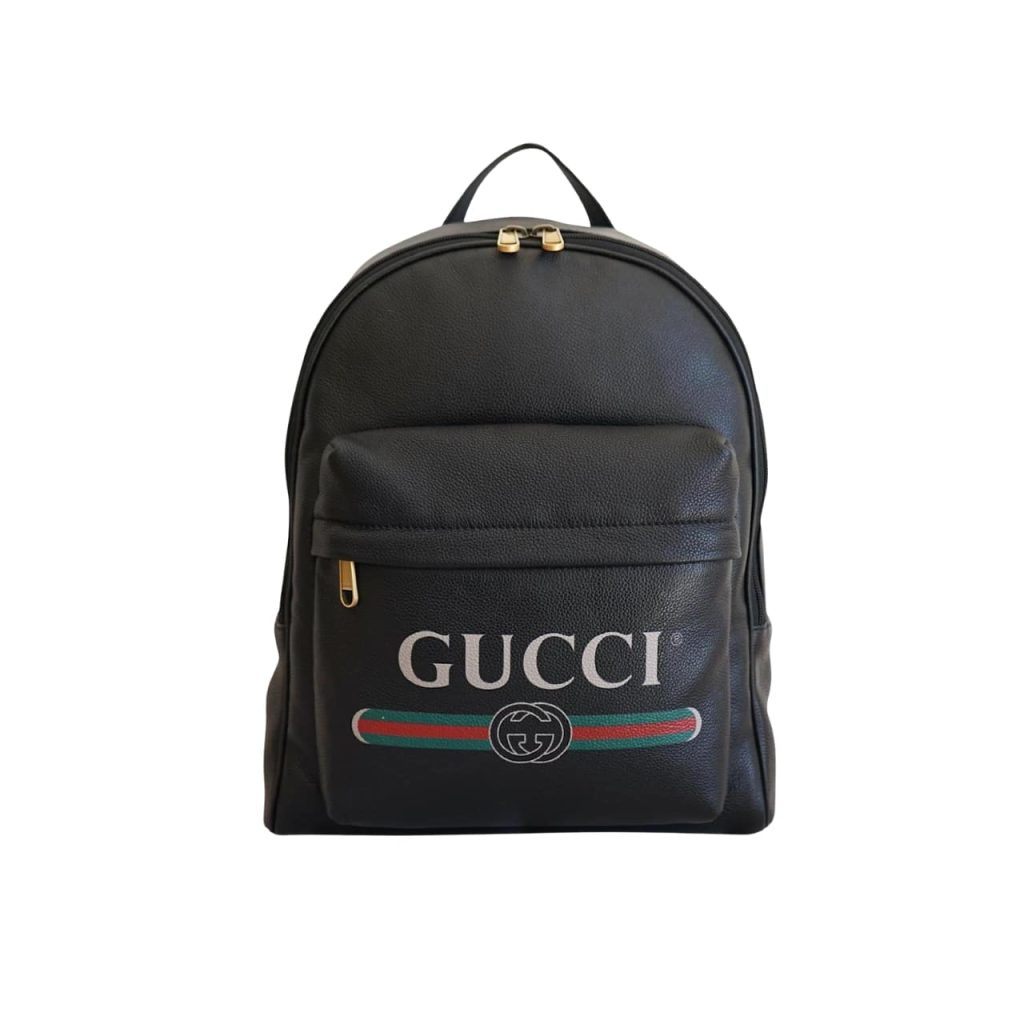 Gucci Print Leather Backpack Black 41cm - Image 2