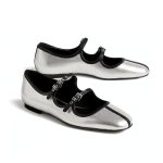 Hermes Lilia Ballet Flat Silver H252042z 52350