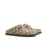Gucci Women Mule With Horsebit Camel And Dark Brown Gg Canvas 837130 Fab10 2543 - Image 11