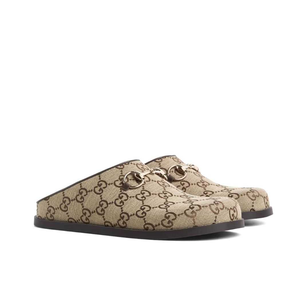 Gucci Women Mule With Horsebit Camel And Dark Brown Gg Canvas 837130 Fab10 2543 - Image 2