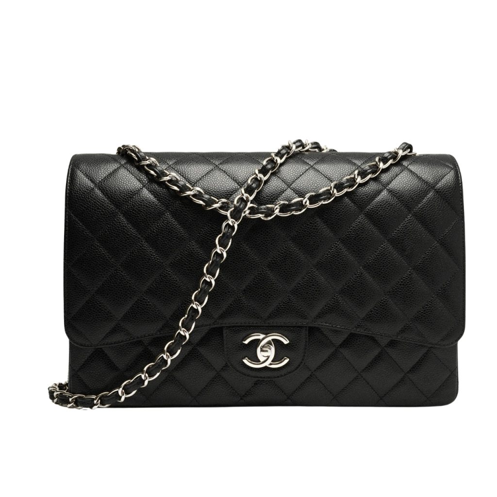 Chanel Maxi Classic Handbag Sliver Hardware Black 33Cm - Image 2