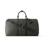Louis Vuitton Keepall Bandoulière 50 Monogram Eclipse Boston Travel Bag Black 50cm M14202