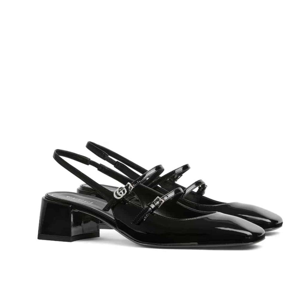 Gucci Women Pump With Double G Black Leather 832474 Bnc80 1000 - Image 2