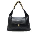 Chanel Maxi Hobo Bag Black Leather 43Cm AS5839 B22140 94305