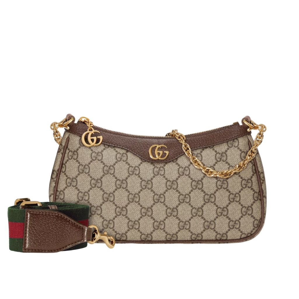 Gucci Ophidia Small Shoulder Bag Beige And Dark Brown 25Cm 735132 Fable 9442 - Image 2