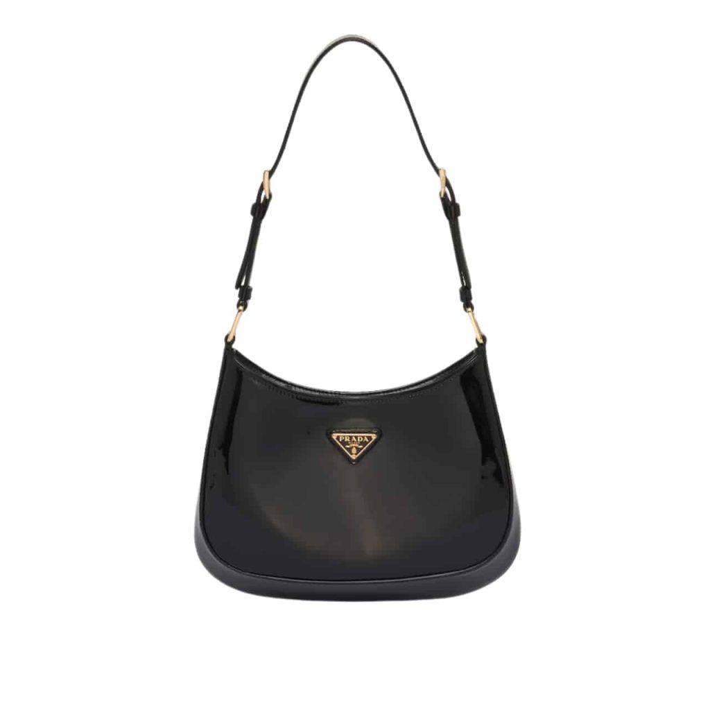 Prada Cleo Patent Leather Bag Black 27cm 1bc169 069 F03kj V Hoo - Image 2
