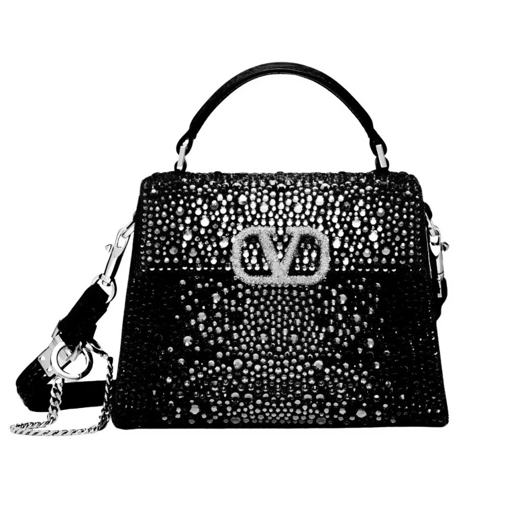 Valentino Garavani Mini Vsling Handbag With Sparkling Embroidery Black 19Cm - Image 2