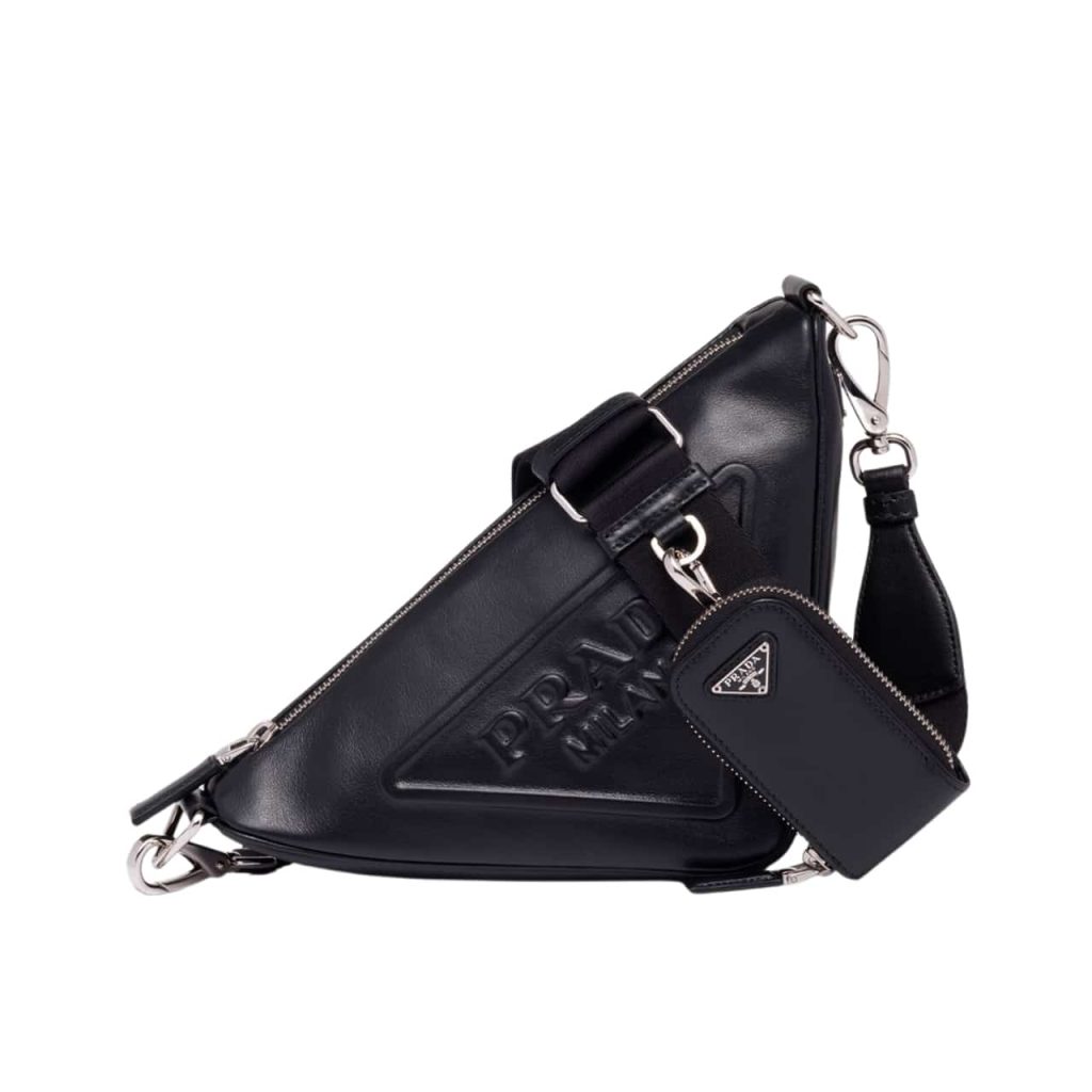 Prada Triangle Leather Mini Bag Black 27Cm 1Bh190 2Bya F0002 V Bro - Image 2