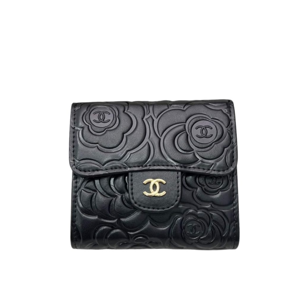 Chanel Small Floral Wallet Black 11.5Cm - Image 2