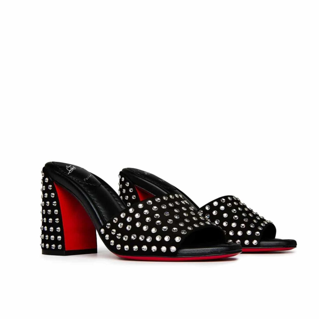 Christian Louboutin Jane 85 Black Strass Mules 1240729T023 - Image 2