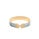 Hermes Clic Clac H Bracelet Gold In Light Blue