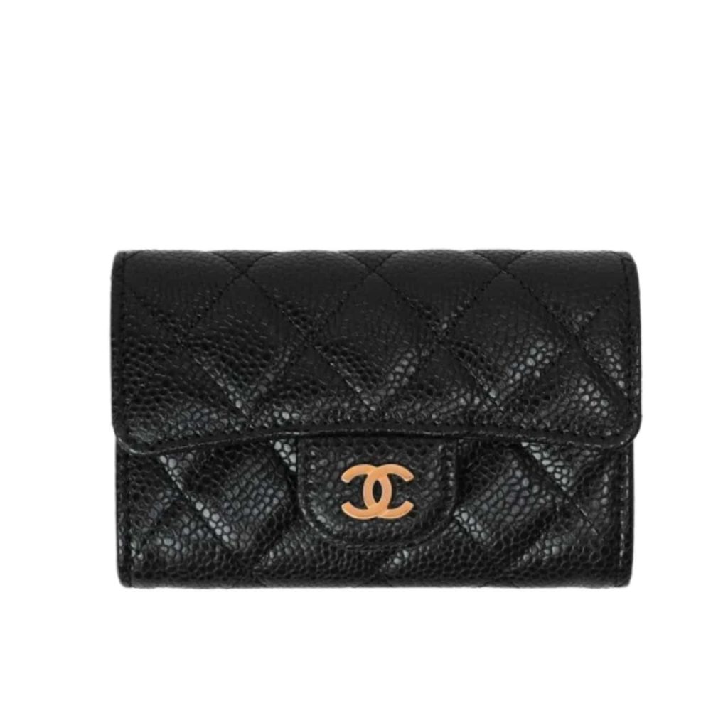 Chanel Classic Card Holder Grain Leather Black With Gold Hardware 11Cm Ap0214 Y01864 C3906 - Image 2
