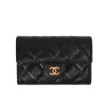 Chanel Classic Card Holder Grain Leather Black With Gold Hardware 11Cm Ap0214 Y01864 C3906