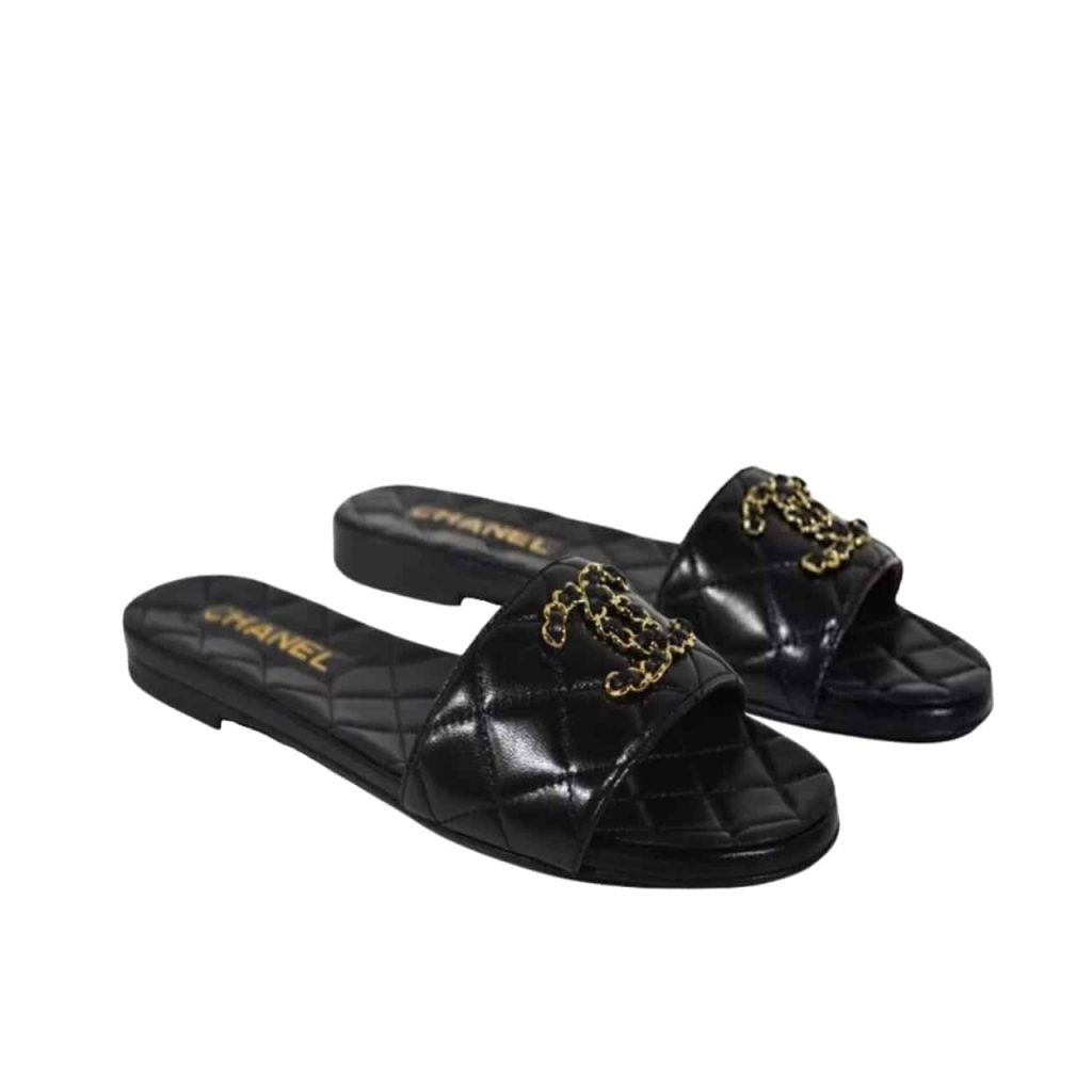 Chanel 23P Quilted Cc Chain Mule Sandal Black G39954 X56940 94305 - Image 2