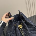 Chanel 25 Medium Handbag Washed Denim Dark Blue 34cm - Image 4