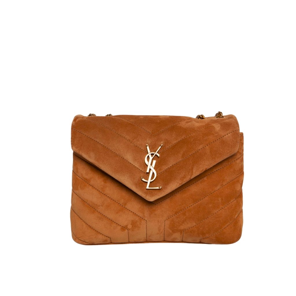 Saint Laurent Cinnamon Loulou Small Chain Bag In Suede Brown 23Cm - Image 2