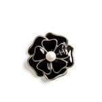 Chanel Brooch Metal And Resin Gold With Black Pearly White Abg238 B21624 U3367