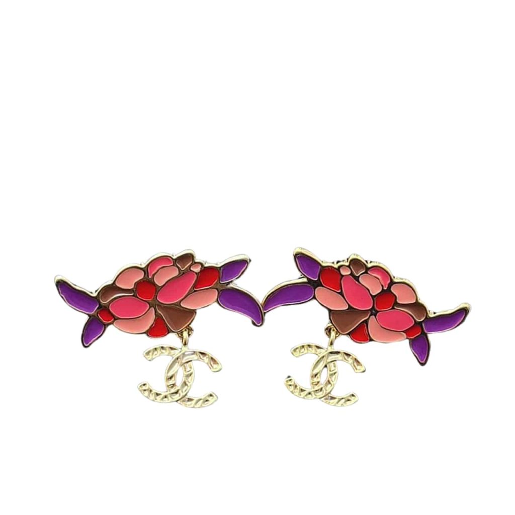 Chanel Pendant Earrings Gold And Multicolour Abf933 B21129 U2138 - Image 2