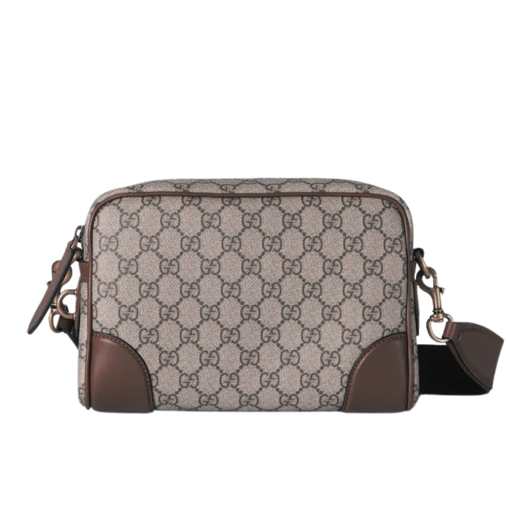 Gucci GG Emblem Small Crossbody Bag Grey And Dark Brown 23Cm - Image 2