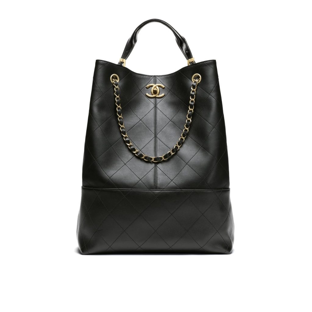 Chanel Shopping Bag Gold Tone Metal Black 33Cm AS5635 B20829 94305 - Image 2