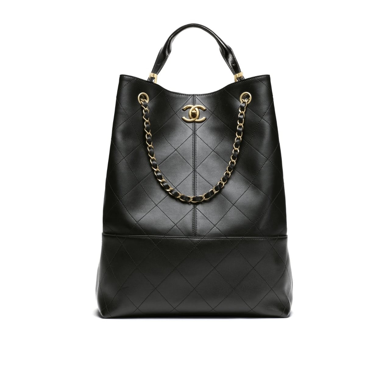 Thumbnail-8-9.jpg Chanel Shopping Bag Gold Tone Metal Black 33Cm AS5635 B20829 94305 - Image 1