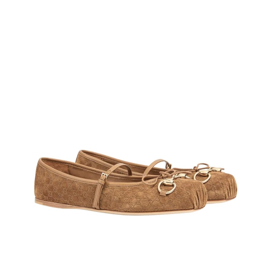 Gucci Women's Horsebit Ballet Flat Brown 814413 Aaeen 2808 - Image 2