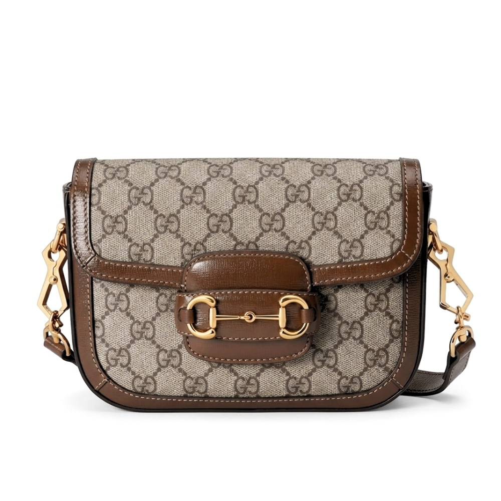 Thumbnails-Luxicas-10.jpg Gucci Horsebit 1955 Small GG Supreme Shoulder Bag Brown 20cm 658574 HUHHG 8565 - Image 1