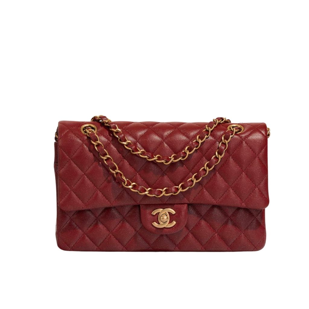Chanel Medium Classic Double Flap Burgundy Gold Hardware 25Cm - Image 2