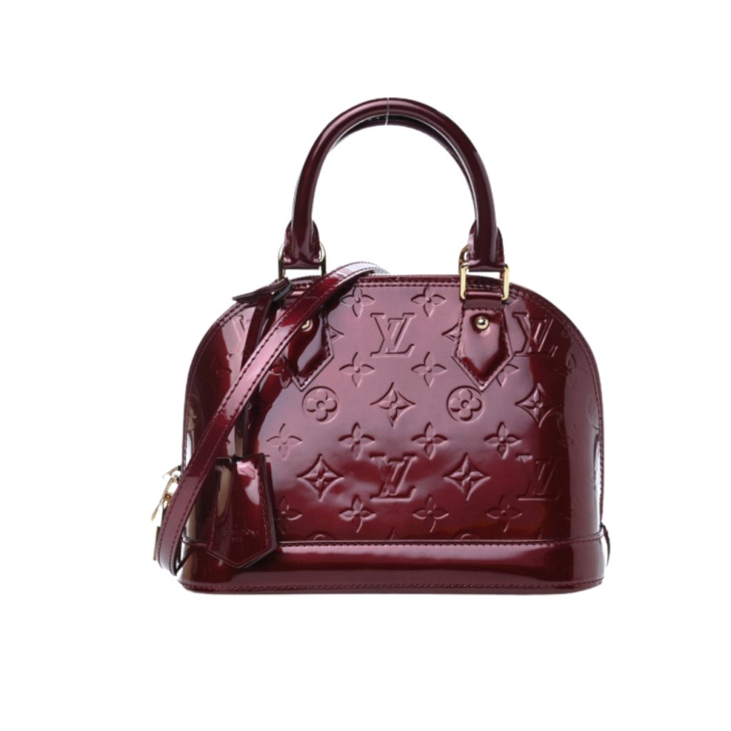 Louis Vuitton Alma BB Monogram Vernis Leather Dark Red 23Cm - Image 2