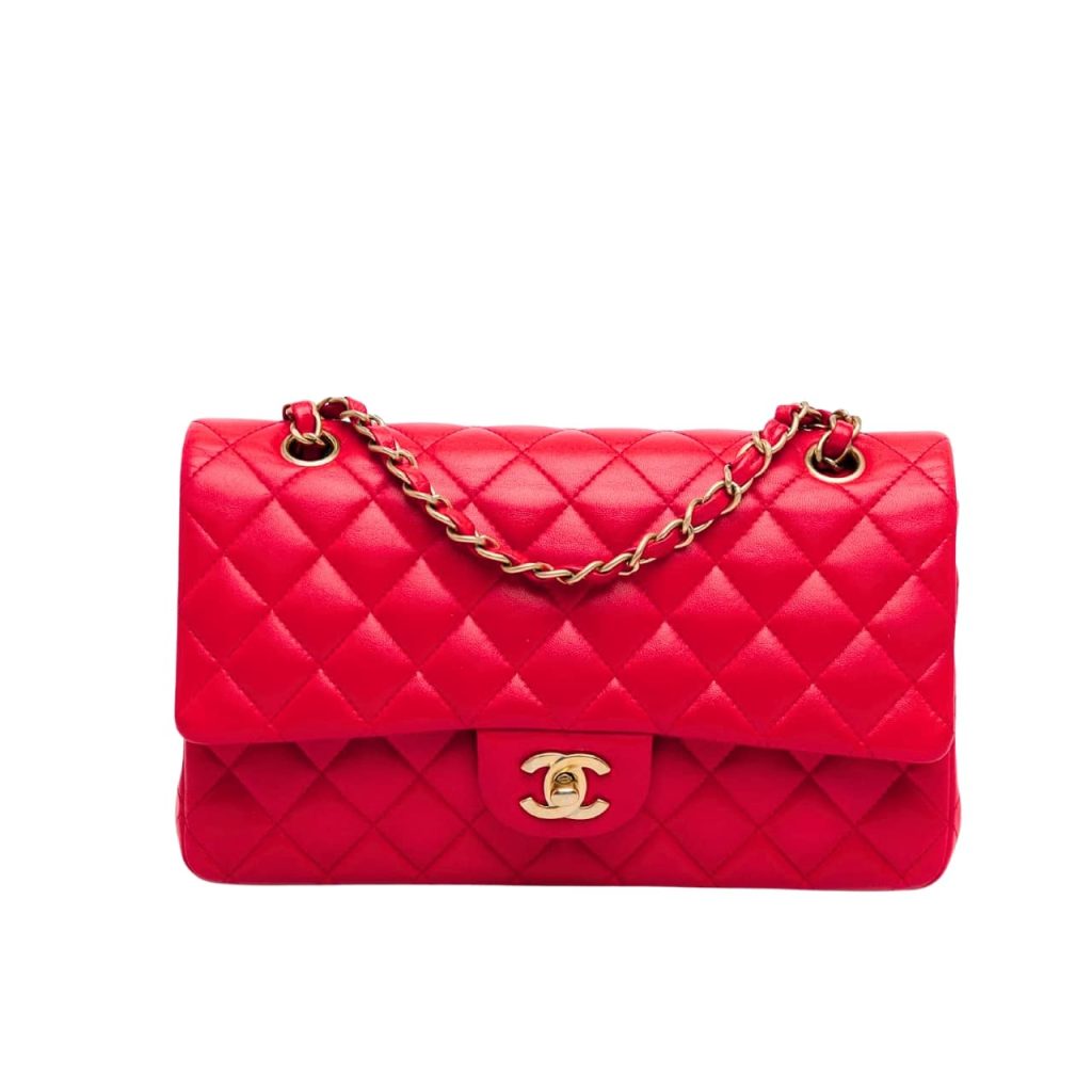 Chanel Medium Classic Double Flap Red Gold Hardware 25Cm - Image 2