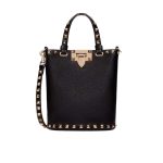 Valentino Rockstud Crossbody Pouch In Grainy Leather Black 16Cm 5W2P0W31Vsh 0No