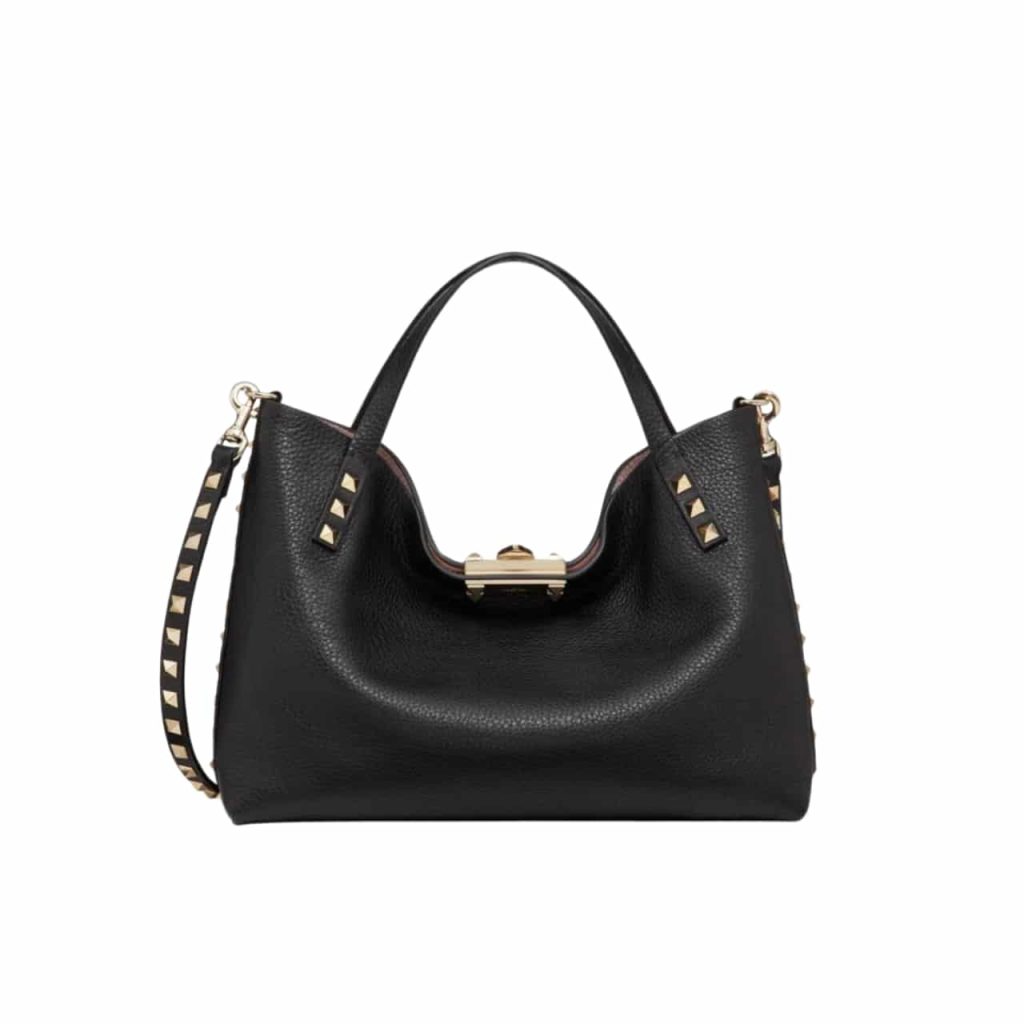 Valentino Garavani Rockstud Small Tote Bag Black 26Cm - Image 2