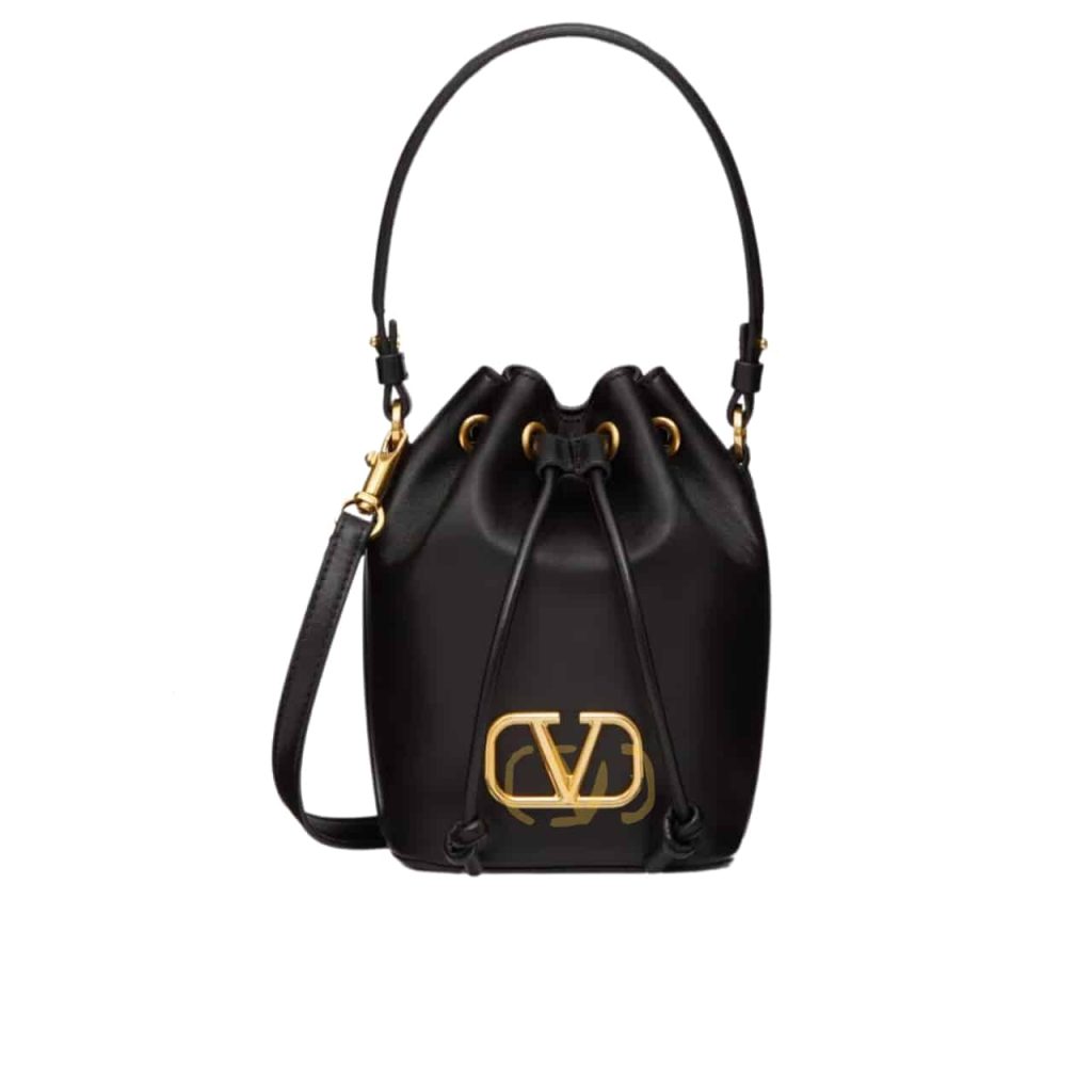 Valentino Mini Vlogo Signature Bucket Bag In Nappa Leather Black 22Cm 5W2P0Z44Vnl 0No - Image 2