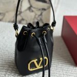 Valentino Mini Vlogo Signature Bucket Bag In Nappa Leather Black 22Cm 5W2P0Z44Vnl 0No - Image 3