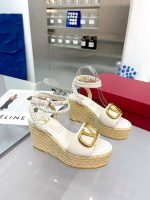 Valentino Garavani Vlogo Espadrille Platform Sandals White - Image 8