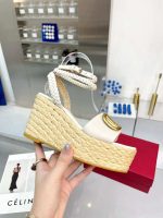 Valentino Garavani Vlogo Espadrille Platform Sandals White - Image 6