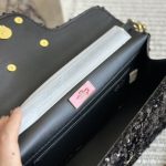 Valentino Loco Medium Vlogo Sequins Shoulder Bag Black 26Cm - Image 8