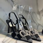 Valentino Vlogo Signature Back Strap Crystal High Heels Black - Image 6