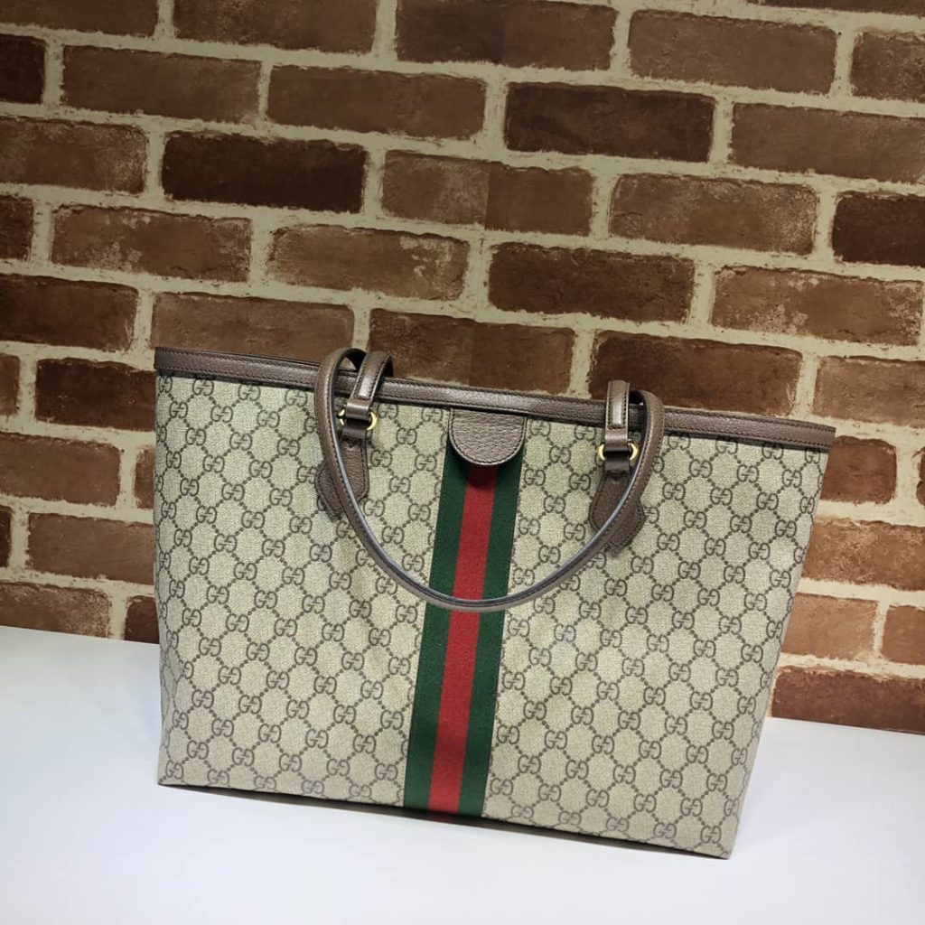 Gucci Ophidia Large Tote Bag Beige And Dark Brown Gg Supreme 38Cm 631685 96Iwb 8745 - Image 3
