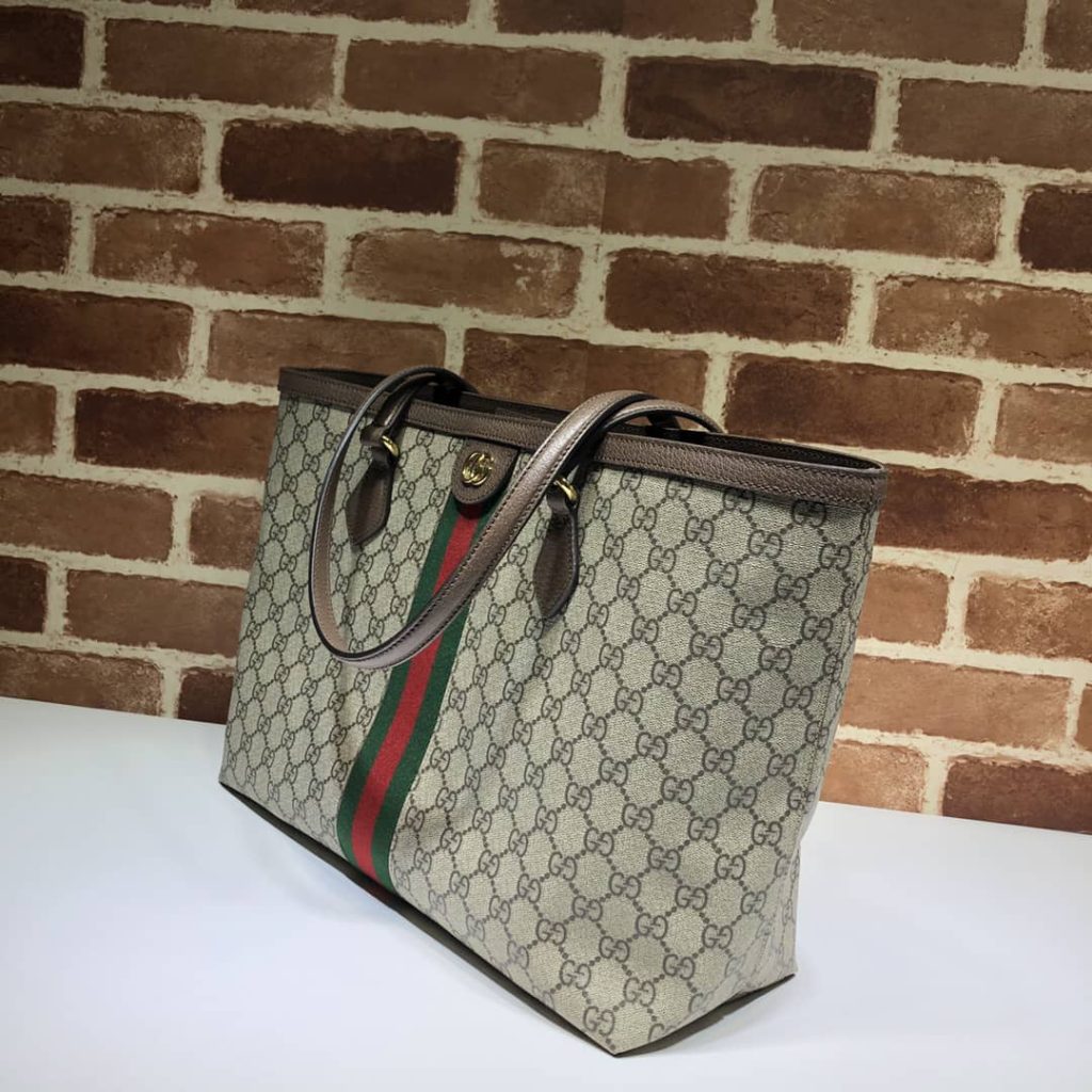 Gucci Ophidia Large Tote Bag Beige And Dark Brown Gg Supreme 38Cm 631685 96Iwb 8745 - Image 4