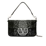 Valentino Loco Small Vlogo Shoulder Bag Black 20Cm